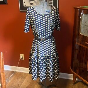 70’s vintage sheer polyester dress polka dot print